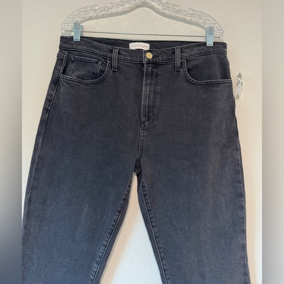 NWT Favorite Daughter The Evelyn High-Rise Storm Black Slim Straight Jeans 31 - Picture 5 of 15